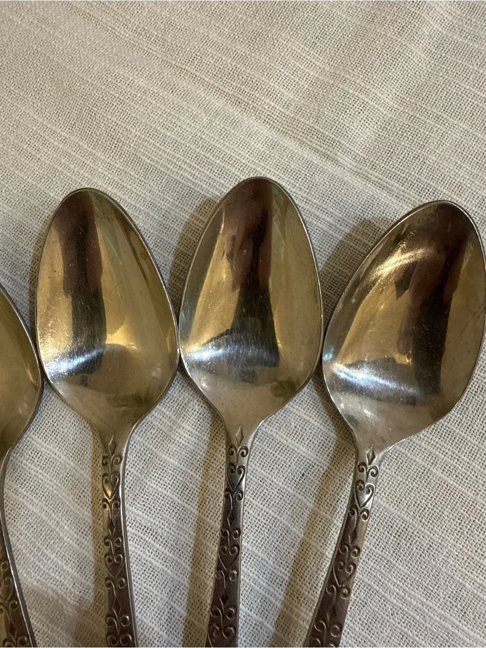 Interpur Japan MCM Stainless INR2 Dinner Spoons Hearts Wood Handles Set of 6